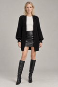 Manteau long en maille pour femme – Noir